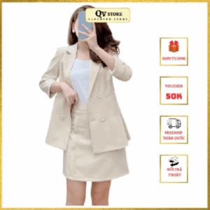 Áo Vest Blazer dáng dài 2 lớp Oxxaty M453 phong cách thời trang công sở 2022