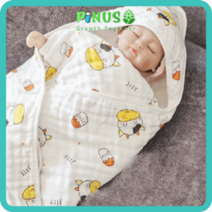 Khăn Tắm Xô Có Mũ, Choàng Bế Có Mũ Xuất Nhật Cho Bé Sơ Sinh Kích Thước 70 x 70 cm