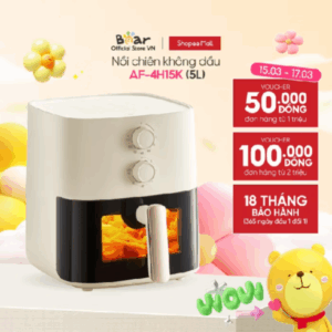Nồi Chiên Không Dầu 5L Bear QZG-J15M1/ AF-4H15K - Hàng Chính Hãng BH 18 Tháng