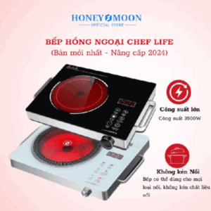 Bếp hồng ngoại Honey Chef Life [CÔNG NGHỆ ĐỨC] công suất 3500W không kén nồi, không bức xạ