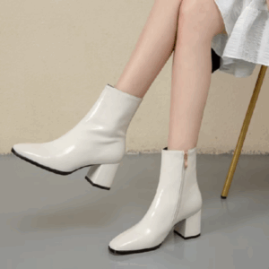 Giày Bốt Cao Gót Đế Dày Cổ Thấp Cỡ Lớn 34-42 Kiểu Pháp Sành Điệu Cho Nữ