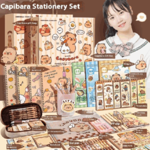 Bộ văn phòng phẩm Capybara Hộp quà tặng Văn phòng phẩm dành cho sinh viên Gói quà tặng lớn Hộp mù thẩm mỹ cao Hộp văn phòng phẩm sáng tạo dễ thương Quà tặng sinh nhật cho bé gái Bộ văn phòng