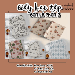 [Bán lẻ - PHẦN 2] Giấy bao tập FREE SIZE bao vừa SGK, vở A5, vở B5, vở a4 sổ đầu bài - indybmt