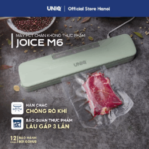 Máy hút chân không thực phẩm UNIQ Joice M6 gia đình mối hàn chắc lực hút mạnh bảo quản khô ướt tặng kèm túi và dao cắt