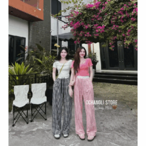 Set Đồ Nữ Mùa Hè Sang Chảnh, Bộ Áo Croptop Thun Kèm Quần Sọc Ống Suông Rộng Thiết Kế Đi Chơi Đi Làm Siêu Sang
