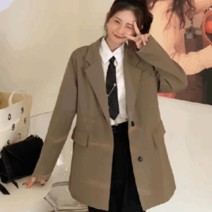 Áo Blazer Vest bigszie nữ dài tay form dài nút 1 hàng dể phối đồ chất cotton lạnh xịn Thời Trang Công Sở Thanh Lich VET6