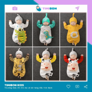 [ Tặng Kèm Mũ ] Quần Áo Trẻ Em Sơ Sinh Bộ Đồ Liền Thân Dài Tay Chất Cotton Bodysuit Hình Thú Cho Bé Trai Bé Gái [BDD18]