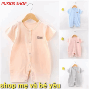 Bộ đồ liền thân kiểu dáng đùi cho bé sơ sinh vải cotton thấm hút mồ hôi tốt hàng Quảng châu _ BD03