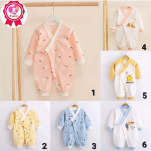 Bộ đồ liền thân dài tay kimono cho bé sơ sinh chất cotton mềm mịn co giãn nhẹ _ BD45