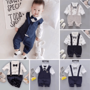 Body công tử cho bé trai dài tay thu đông, bộ công tử bé trai chất Cotton đồ liền thân cho bé mẫu quần áo sơ sinh 0-12M