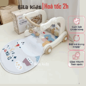 Thảm nhạc cho bé sơ sinh kiêm xe tập đi 3IN1, đồ chơi cho trẻ 0-12 tháng tuổi nằm chơi, nghe nhạc đàn piano  BILA KIDS