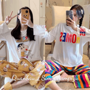 Bộ Đồ Bầu dài tay chất Thun Sữa Họa tiết xinh cho mẹ bầu và sau sinh có vén ti cho con bú tiện lợi BD939