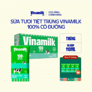 Thùng 48 hộp sữa tươi tiệt trùng Vinamilk 100% có đường 110ml