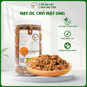 Hạt Óc Chó Tẩm Mật Ong Hộp 500g - Nhân Hạt Óc Chó Sấy Giòn Tẩm Mật Ong Ăn Liền