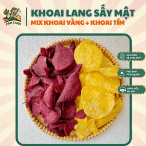 MIX 1KG Khoai lang Vàng Khoai lang Tím sấy mật ong Giòn tan Ngọt bùi PAMFARM