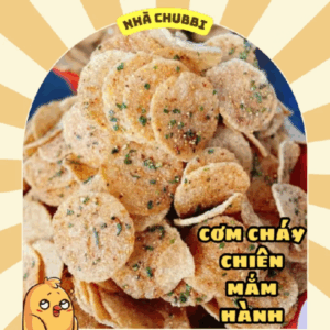 [COMBO 5 BỊCH] Cơm Cháy Chiên Mắm Hành Siêu Giòn 80G - Cơm Cháy Chiên Mắm Nhà Chubbi