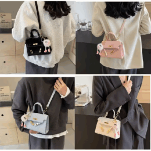 Túi xách nữ thời trang JUMALI túi đeo chéo da trần nhung size 20cm kèm bông dễ thương TX778