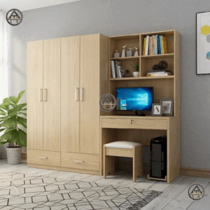 Tủ quần áo kết hợp bàn học HTA
