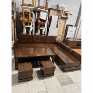 Bộ bàn ghế góc to 2m8x2m gỗ sồi