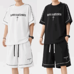 Bộ Quần Áo Thể Thao Nam Mùa Hè Unisex, Hình Thêu Sắc Nét, Phong Cách Cao Cấp