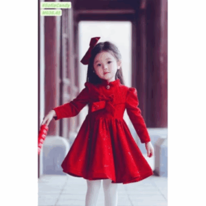 Váy nhung nhũ đỏ Sofia đính kim sa lấp lánh cho bé từ 1-10 tuổi