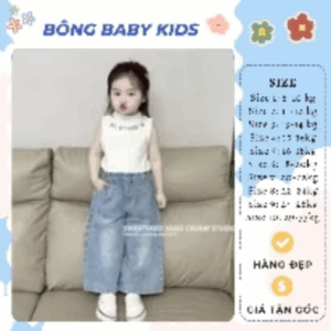 Quần Jean6 Dài Cho Bé Quần jean mềm mịn  (Từ 1 - 10 Tuổi), Đồ Bé Gái, Quần Áo Trẻ Em
