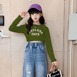 Áo bé gái croptop dance dài tay cho bé gái từ 1-10 tuổi kiểu dáng dễ thương Bosskids
